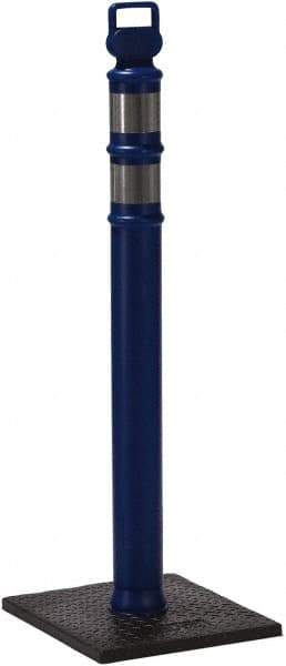 PRO-SAFE - 46" High x 4" Wide Reflective Delineator Post - High Density Polyethylene (HDPE), 3 Lbs, Blue - Caliber Tooling