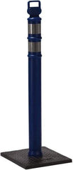 PRO-SAFE - 46" High x 4" Wide Reflective Delineator Post - High Density Polyethylene (HDPE), 3 Lbs, Blue - Caliber Tooling