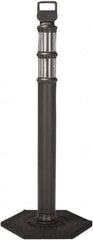 PRO-SAFE - 46" High x 4" Wide Reflective Delineator Post - High Density Polyethylene (HDPE), 3 Lbs, Black - Caliber Tooling