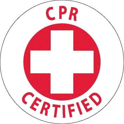 NMC - CPR Certified, Hard Hat Label - Red on White, 0.045" Thick, For Certified Operator - Caliber Tooling