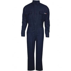 National Safety Apparel - Size M Navy Blue HRC 2 Flame Resistant/Retardant Coveralls - Exact Industrial Supply