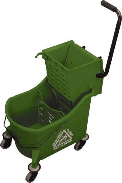 O-Cedar - 36 Qt Plastic Bucket & Wringer - 23" Long x 38" High x 14" Wide, Green - Caliber Tooling