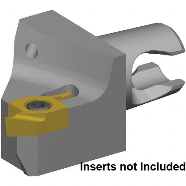 Kennametal - Right Hand Cut, Size KM16, S10P0603R010 & S10P22R004 Insert Compatiblity, External Modular Turning & Profiling Cutting Unit Head - 7mm Ctr to Cutting Edge, 20mm Head Length, Through Coolant, Series KM Micro - Caliber Tooling