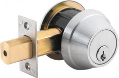 Stanley - 1-3/8 to 2" Door Thickness, Bright Brass Finish, Occupancy Indicator Deadbolt - Nonhanded Handling, Push in Lever Override, Keyless Cylinder - Caliber Tooling