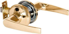 Stanley - Grade 2 Passage Lever Lockset - 2-3/8 & 2-3/4" Back Set, Keyless Cylinder, Brass Alloy, Bright Brass Finish - Caliber Tooling