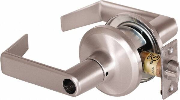 Stanley - Grade 2 Office Lever Lockset - 2-3/8 & 2-3/4" Back Set, Brass Alloy, Satin Nickel Finish - Caliber Tooling