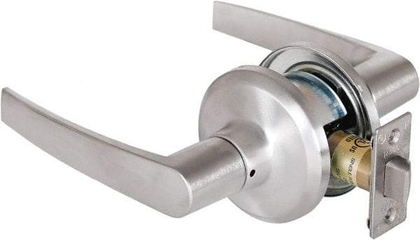 Stanley - Grade 2 Passage Lever Lockset - 2-3/8 & 2-3/4" Back Set, Keyless Cylinder, Brass Alloy, Satin Chrome Finish - Caliber Tooling