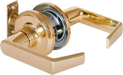 Stanley - Grade 2 Passage Lever Lockset - 2-3/8 & 2-3/4" Back Set, Keyless Cylinder, Brass Alloy, Bright Brass Finish - Caliber Tooling