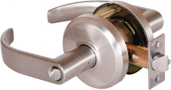 Stanley - Grade 2 Entrance Lever Lockset - 2-3/4" Back Set, Key In Lever Cylinder, Brass Alloy, Nickel Finish - Caliber Tooling