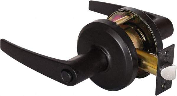 Stanley - Grade 2 Privacy Lever Lockset - 2-3/4" Back Set, Keyless Cylinder, Brass Alloy, Oil Rubbed Bronze Finish - Caliber Tooling