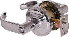 Stanley - Grade 2 Privacy Lever Lockset - 2-3/4" Back Set, Keyless Cylinder, Brass Alloy, Bright Chrome Finish - Caliber Tooling