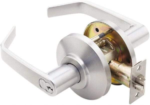 Best - Grade 2 Classroom Lever Lockset - 2-3/4" Back Set, Key In Lever Cylinder, Brass Alloy, Satin Chrome Finish - Caliber Tooling