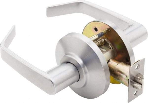 Best - Grade 2 Privacy Lever Lockset - 2-3/4" Back Set, Keyless Cylinder, Brass Alloy, Satin Chrome Finish - Caliber Tooling