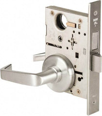 Best - Grade 1 Privacy Lever Lockset - 2-3/4" Back Set, Keyless Cylinder, Brass Alloy, Satin Chrome Finish - Caliber Tooling