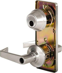 Stanley - Grade 2 Entry Lever Lockset - 2-3/4" Back Set, Key In Lever Cylinder, Brass Alloy, Satin Chrome Finish - Caliber Tooling