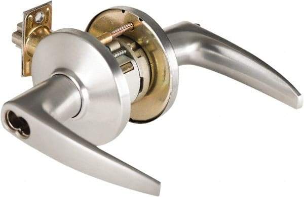 Best - Grade 1 Storeroom Lever Lockset - 2-3/4" Back Set, Key In Lever Cylinder, Brass Alloy, Satin Chrome Finish - Caliber Tooling