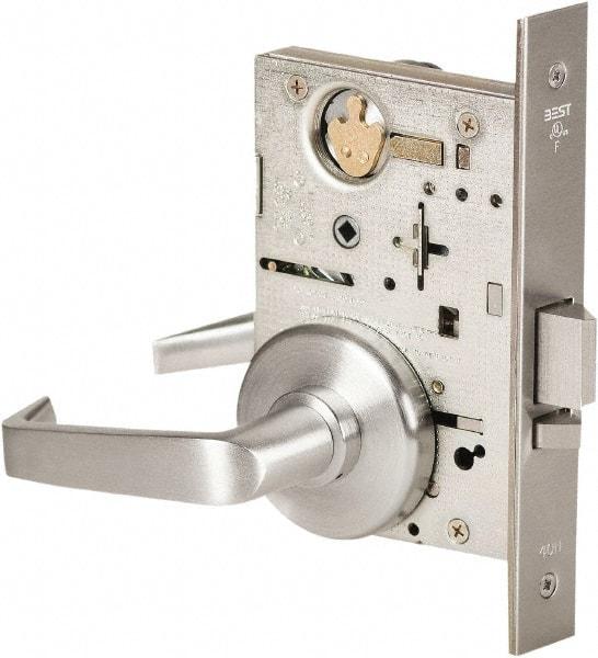 Best - Grade 1 Storeroom Lever Lockset - 2-3/4" Back Set, Keyless Cylinder, Brass Alloy, Satin Chrome Finish - Caliber Tooling