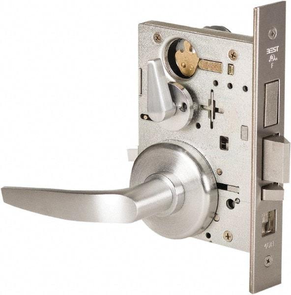 Stanley - Grade 1 Office Lever Lockset - 2-3/4" Back Set, Best SFIC Cylinder, Brass Alloy, Satin Chrome Finish - Caliber Tooling