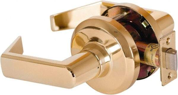 Stanley - Grade 1 Passage Lever Lockset - 2-3/4" Back Set, Keyless Cylinder, Brass Alloy, Bright Brass Finish - Caliber Tooling