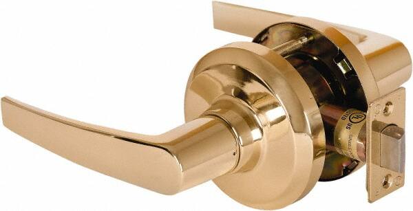 Stanley - Grade 1 Passage Lever Lockset - 2-3/4" Back Set, Keyless Cylinder, Brass Alloy, Bright Brass Finish - Caliber Tooling