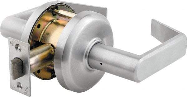 Stanley - Grade 2 Passage Lever Lockset - 2-3/4" Back Set, Keyless Cylinder, Brass Alloy, Satin Chrome Finish - Caliber Tooling