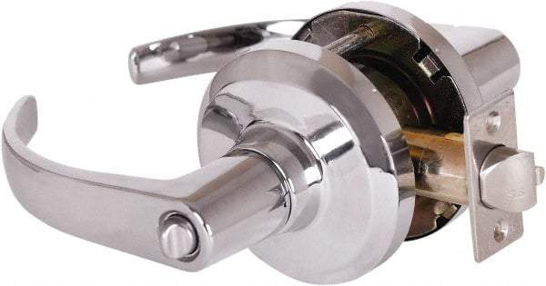 Stanley - Grade 1 Entrance Lever Lockset - 2-3/4" Back Set, Key In Lever Cylinder, Brass Alloy, Bright Chrome Finish - Caliber Tooling