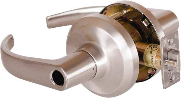 Stanley - Grade 1 Entrance Lever Lockset - 2-3/4" Back Set, Key In Lever Cylinder, Brass Alloy, Satin Nickel Finish - Caliber Tooling