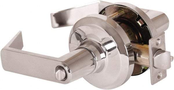 Stanley - Grade 1 Entrance Lever Lockset - 2-3/4" Back Set, Key In Lever Cylinder, Brass Alloy, Bright Chrome Finish - Caliber Tooling