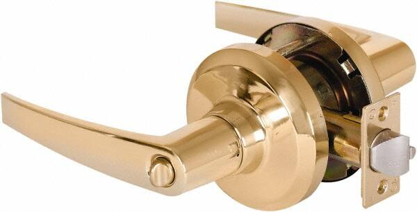 Stanley - Grade 1 Entrance Lever Lockset - 2-3/4" Back Set, Key In Lever Cylinder, Brass Alloy, Bright Brass Finish - Caliber Tooling