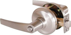 Stanley - Grade 1 Privacy Lever Lockset - 2-3/4" Back Set, Keyless Cylinder, Brass Alloy, Satin Nickel Finish - Caliber Tooling