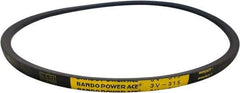 Bando - Section 3V, 3/8" Wide, 60" Outside Length, V-Belt - Rubber Compound, Black, Narrow, No. 3V600 - Caliber Tooling