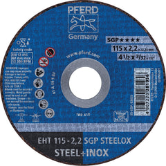 PFERD - Cutoff Wheels; Tool Compatibility: Angle Grinder ; Wheel Diameter (Inch): 4-1/2 ; Wheel Thickness (Inch): 3/32 ; Abrasive Material: Aluminum Oxide ; Maximum RPM: 13300.000 ; Grit: 46 - Exact Industrial Supply