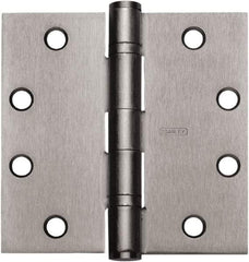 Stanley - 3-1/2" Long x 3-1/2" Wide 304 Stainless Steel Full Mortise Hinge - Satin Stainless Steel Finish, 5 Knuckles, 6 Holes - Caliber Tooling