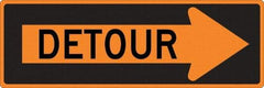 NMC - "Right Detour Inside", 30" Wide x 30" High, Aluminum Traffic Control Signs - 0.08" Thick, Black on Orange, High Intensity Reflectivity, Diamond, Post Mount - Caliber Tooling