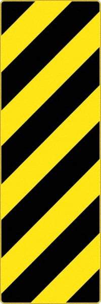 NMC - "Chevron", 12" Wide x 36" High, Aluminum Warning & Safety Reminder Signs - 0.08" Thick, Black on Yellow, High Intensity Reflectivity, Rectangle, Post Mount - Caliber Tooling