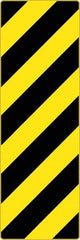 NMC - "Chevron", 12" Wide x 36" High, Aluminum Warning & Safety Reminder Signs - 0.08" Thick, Black on Yellow, High Intensity Reflectivity, Rectangle, Post Mount - Caliber Tooling