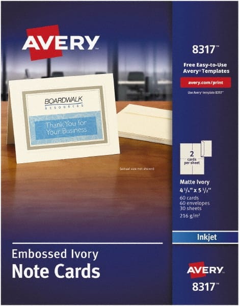 AVERY - 30 Sheet, 4-1/4 x 5-1/2", Greeting Cards - Exact Industrial Supply