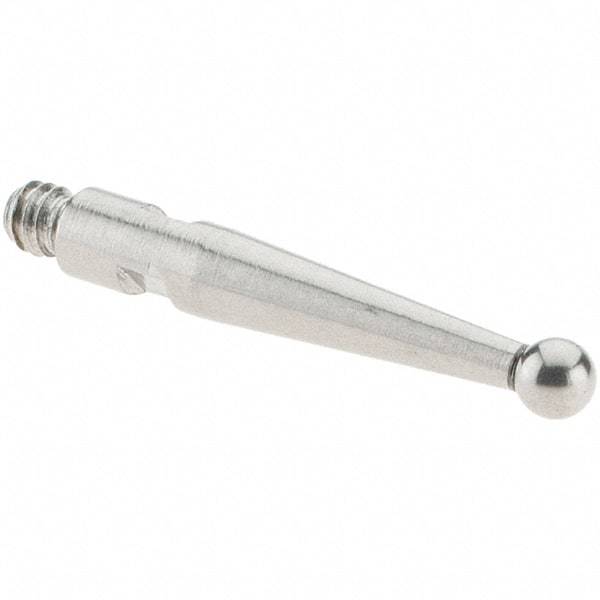 SPI - 2mm Ball Diam, Stainless Steel, Ball Test Indicator Contact Point - 16.3mm Contact Point Length, Use with SPI Integral Series - Caliber Tooling