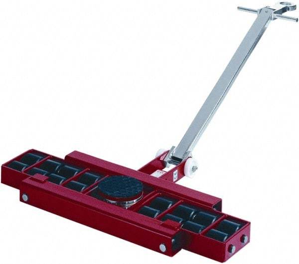 GKS - 26,400 Lb Capacity Steel Machine Dolly - 40.6" Long x 24.4" Wide x 4.3" High, 3.3" Wheels - Caliber Tooling