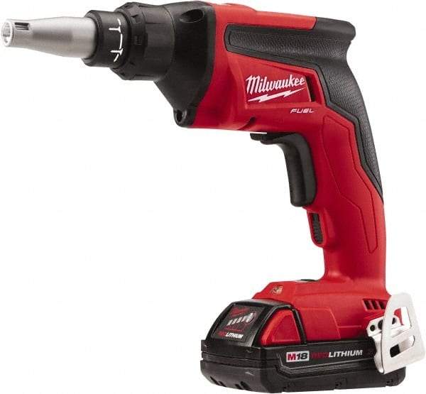 Milwaukee Tool - 18 Volt Pistol Grip Cordless Screwdriver - 0 to 4,500 RPM, 124 In/Lb Torque, Lithium-Ion Battery - Caliber Tooling