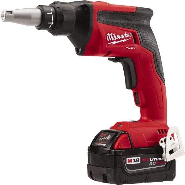 Milwaukee Tool - 18 Volt Pistol Grip Cordless Screwdriver - 0 to 4,500 RPM, 124 In/Lb Torque, Lithium-Ion Battery - Caliber Tooling