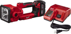 Milwaukee Tool - 18 Volts, 1250 Lumens, Cordless Work Light - Red, 7 hr Run Time - Caliber Tooling