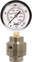 Winters - 2-1/2" Dial, 1/4 Thread, 0-2,000 Scale Range, Pressure Gauge - Bottom Connection Mount, Accurate to 1.5% of Scale - Caliber Tooling