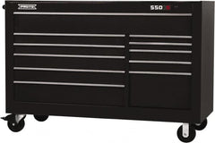 Proto - 35,917 Lb Capacity, 11 Drawer Mobile Workstation - 66" Wide x 27" Deep x 46" High, Steel, Black - Caliber Tooling