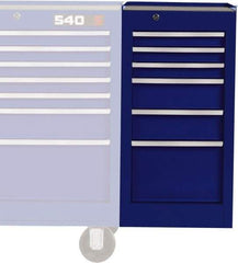 Proto - 6 Drawer Blue Side Cabinet - 15" Wide x 29" High x 18" Deep, Use with Vinyl Top, Drawer Liners - Caliber Tooling