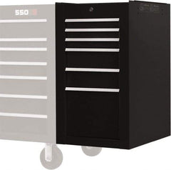 Proto - 6 Drawer Black Side Cabinet - 19" Wide x 34" High x 25" Deep, Use with Proto Roller Cabinet - Caliber Tooling