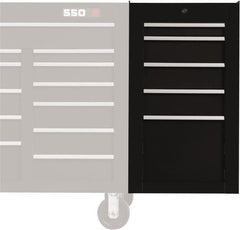 Proto - 5 Drawer Black Side Cabinet - 19" Wide x 34" High x 25" Deep, Use with Proto Roller Cabinet - Caliber Tooling