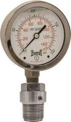 Winters - 2-1/2" Dial, 1/4 Thread, 0-200 Scale Range, Pressure Gauge - Bottom Connection Mount, Accurate to 1.5% of Scale - Caliber Tooling