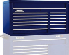 Proto - 12 Drawer Top Tool Chest - 50" Wide x 25-1/4" Deep x 27" High, Steel, Blue - Caliber Tooling