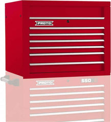 Proto - 6 Drawer Top Tool Chest - 34" Wide x 25-1/4" Deep x 27" High, Steel, Red - Caliber Tooling